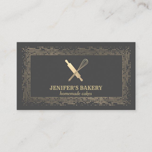 Cartão De Visita Pino de ouro profissional, couve-cozinheira (Frente)