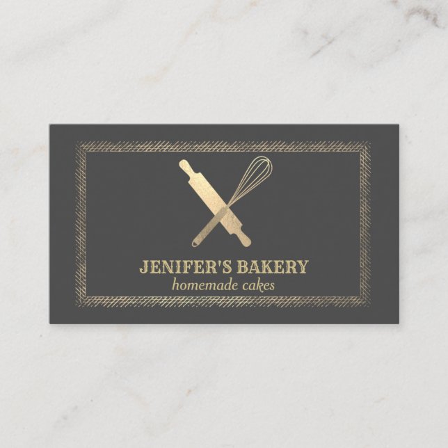 Cartão De Visita Pino de ouro profissional, couve-cozinheira (Frente)