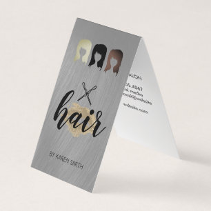 Cartão De Visita Pinos de cabelo e cabelo
