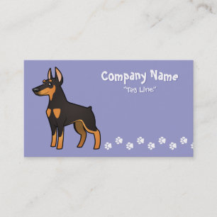 Cartão De Visita Pinscher do Doberman dos desenhos animados