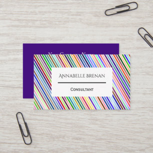 Cartão De Visita Pinstripes Coloridas Aparentadas Dinâmicas