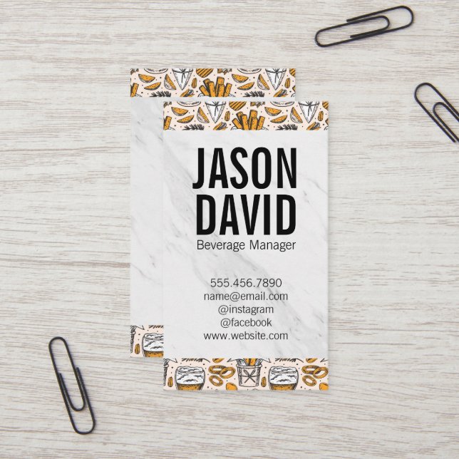 Cartão De Visita Pint of Beer | SALTOS (Frente/Verso In Situ)