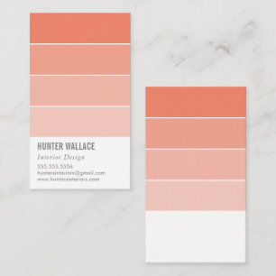 Cartão De Visita PINT SWATCH CHIP moderno decor ombre salmão