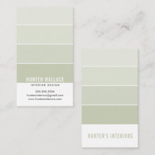Cartão De Visita PINT SWATCH CHIP moderno design ombre sage verde