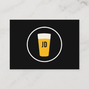 Cartão De Visita Pinta do preto na moda do logotipo da cerveja