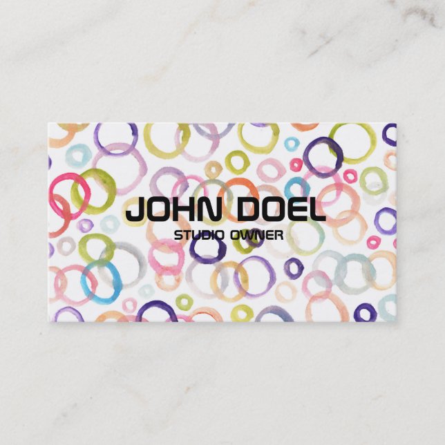 cartão de visita pintado dos círculos (Frente)