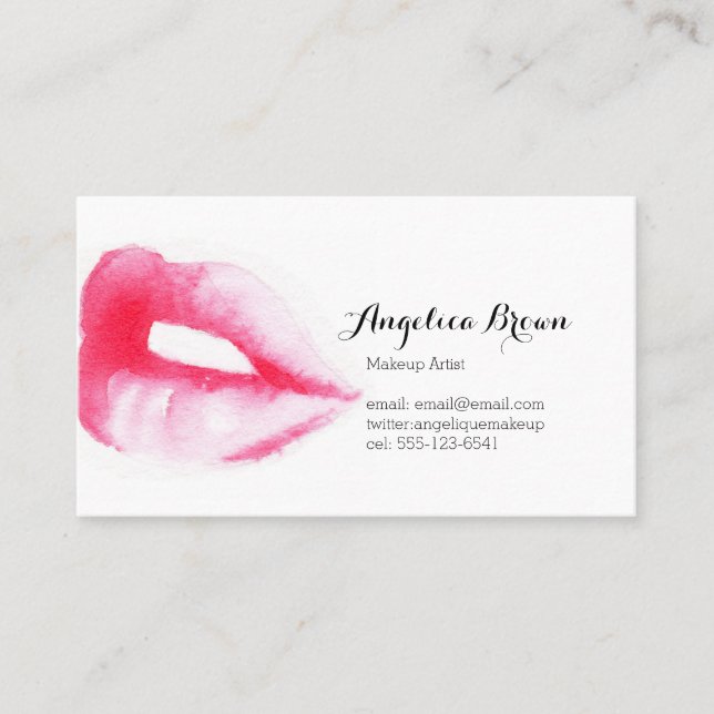 Cartão de visita pintado dos lábios (Frente)