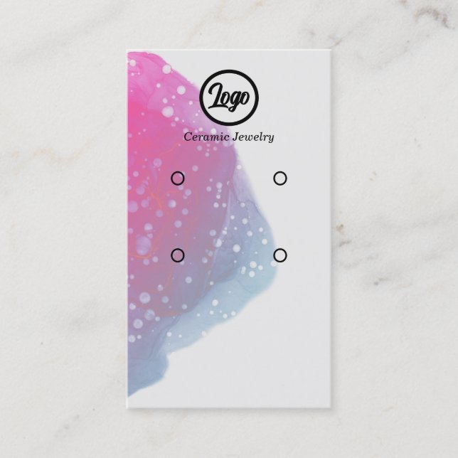 Cartão De Visita Pintado Pink Splatter Dois Conjuntos de Ouvidos Jo (Frente)