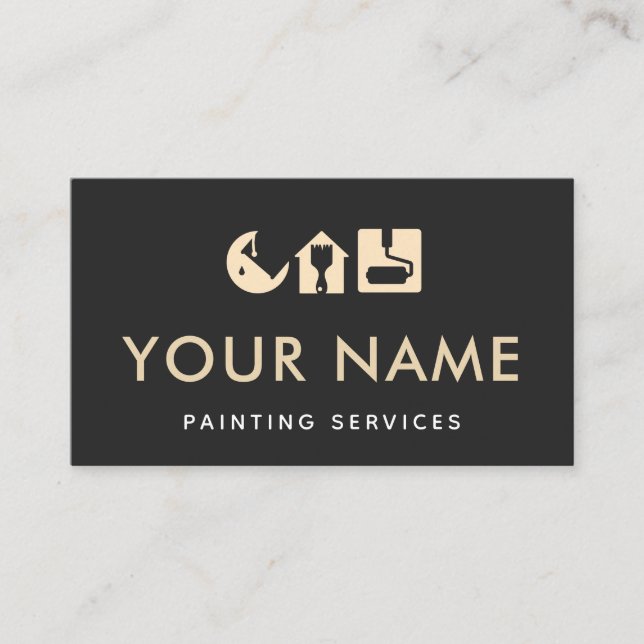 Cartão De Visita Pintando o cilindro de pintura do pincel pingar pr (Frente)