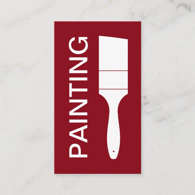 Cartão De Visita Pintor Branco e Preto Moderno (Frente)