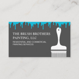 Cartão De Visita Pintor de Casa Profissional Azul Preto