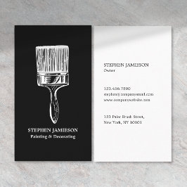 Cartão De Visita Pintor & Decorador Moderno Preto Branco