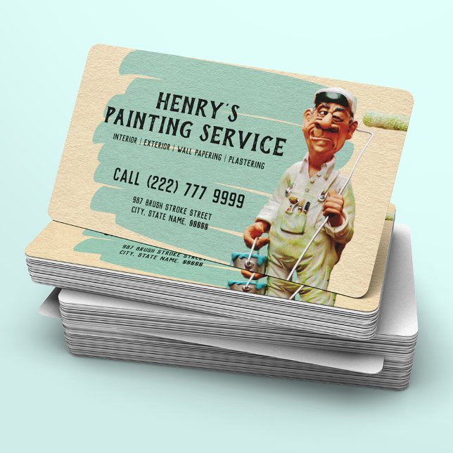 Cartão De Visita Pintor e Decorador | Interior e exterior DIY (Criador carregado)