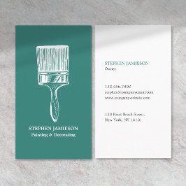 Cartão De Visita Pintor e Decorador Moderno Verde e Branco