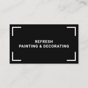 Cartão De Visita Pintor e Decorador Preto Simples Moderno