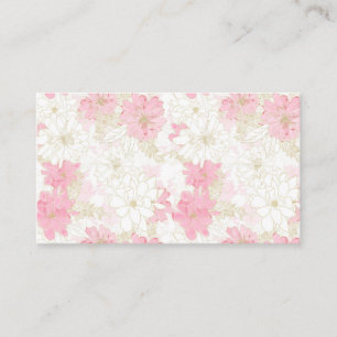 Cartão De Visita Pintor Floral Dourado e Rosa Elegante