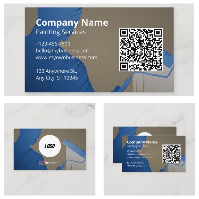 Cartão De Visita Pintor QR (Painter QR Business Cards)