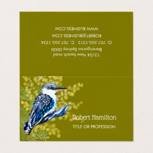 Cartão De Visita Pintura aquosa de Kookaburra, ave australiana