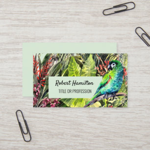 Cartão De Visita Pintura aquosa de papagaio Macaw de Hahn