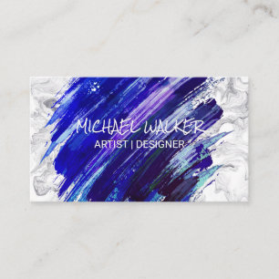 Cartão De Visita Pintura Artística Brutada Fundo Marble