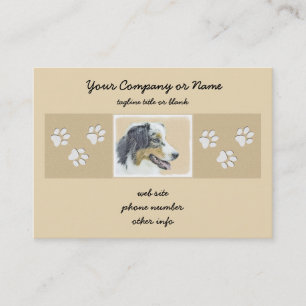 Cartão De Visita Pintura Australiana De Pastores - Arte Original De