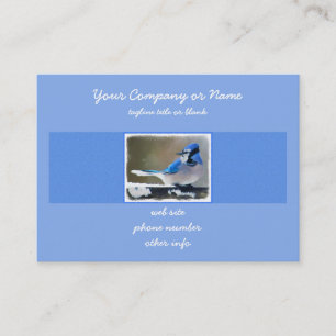 Cartão De Visita Pintura Blue Jay - Arte Original para Pássaros