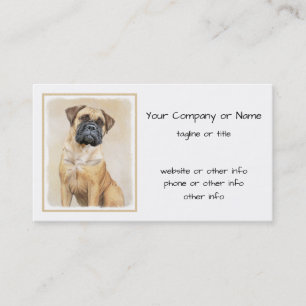 Cartão De Visita Pintura Bullmastiff - Arte Cachorro Original Bonit
