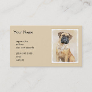 Cartão De Visita Pintura Bullmastiff - Arte Cachorro Original Bonit