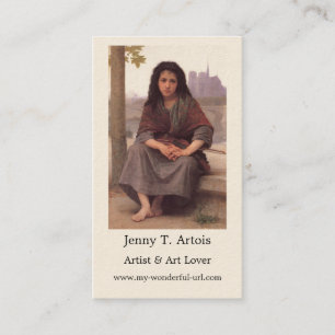 Cartão De Visita Pintura Clássica de Bouguereau: A Boêmia (1890)