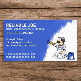 Cartão De Visita Pintura com pintura azul real | Contratado Diverti