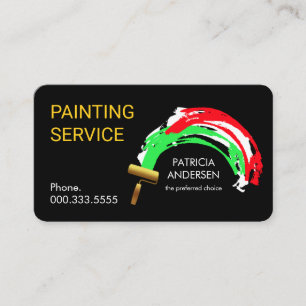 Cartão De Visita Pintura com Rolo de Pincel Salpico de Tinta