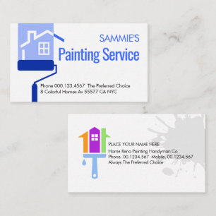 Cartão De Visita Pintura com Rolo de Pintura da Sua Casa