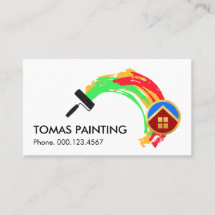 Cartão De Visita Pintura com Rolo em Casa