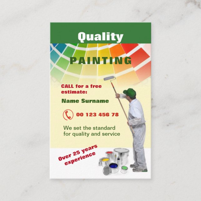 Cartão De Visita Pintura da qualidade (Frente)