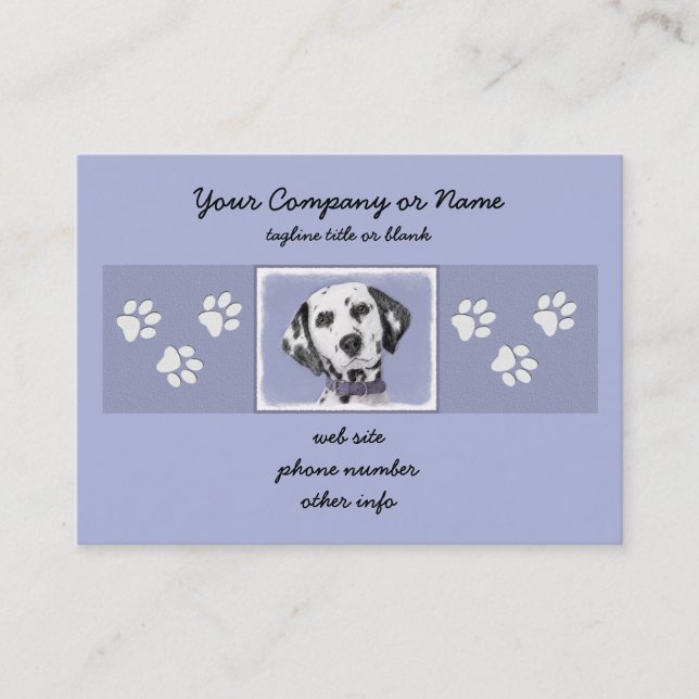 Cartão De Visita Pintura Dalmática - Arte Cachorra Original (Frente)