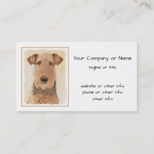 Cartão De Visita Pintura de Airedale Terrier - Arte original bonita