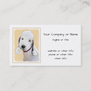 Cartão De Visita Pintura de Bedlington Terrier - Arte de Cachorro O