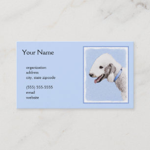 Cartão De Visita Pintura de Bedlington Terrier - Arte de Cachorro O
