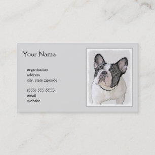 Cartão De Visita Pintura de Bulldog Francês (Brindle Pied) - Arte 
