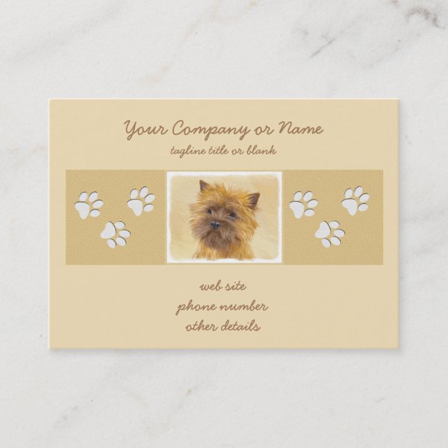 Cartão De Visita Pintura de Cairn Terrier - Arte de Cachorro Origin (Frente)