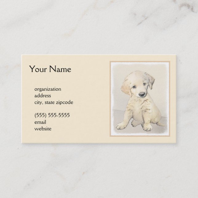 Cartão De Visita Pintura De Cãozinho Para Retriever ouro - Arte De  (Frente)