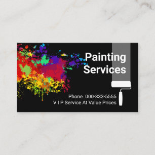 Cartão De Visita Pintura de Casa com Salpicos de Tinta Colorida