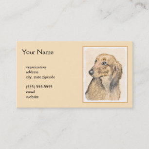 Cartão De Visita Pintura de Dachshund (Longhaired) - Arte de Cão O