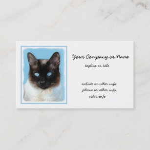Cartão De Visita Pintura de Gatos Siameses - Arte de Gato Original 