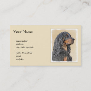 Cartão De Visita Pintura de Gordon Setter - Arte de Cachorro Origin
