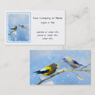 Cartão De Visita Pintura de Grosbeak Evening - Arte de Cachorro Ori