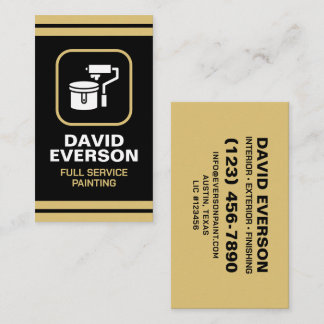 Cartão De Visita Pintura de Serviço Completo Elegante Preto Dourado