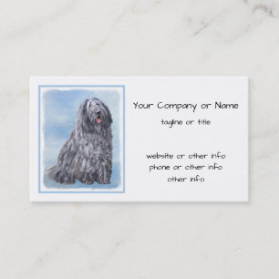 Cartão De Visita Pintura de Sheepdog Bergamasco - Cachorro Original