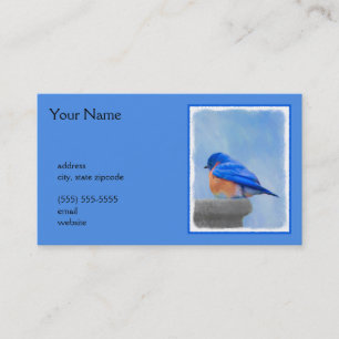 Cartão De Visita Pintura do Bluebird - arte original do pássaro