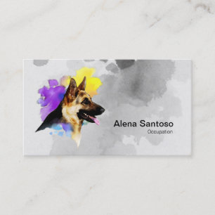 Cartão De Visita Pintura do cão de german shepherd